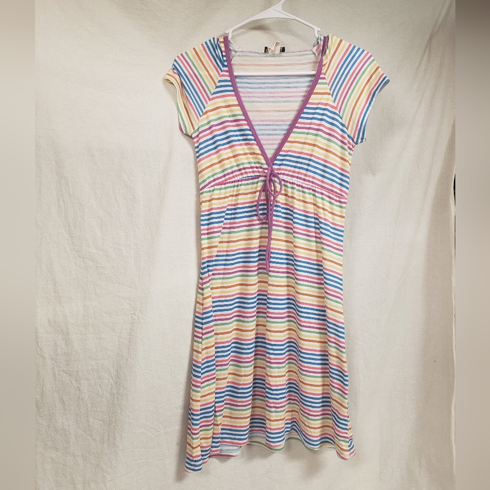 Wet Seal size small hooded Striped Summer dress Or Swim coverup